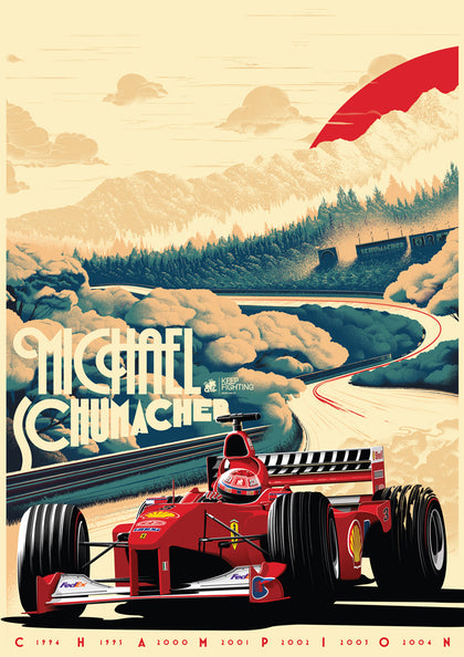 MICHAEL SCHUMACHER 'KEEP FIGHTING' POSTER
